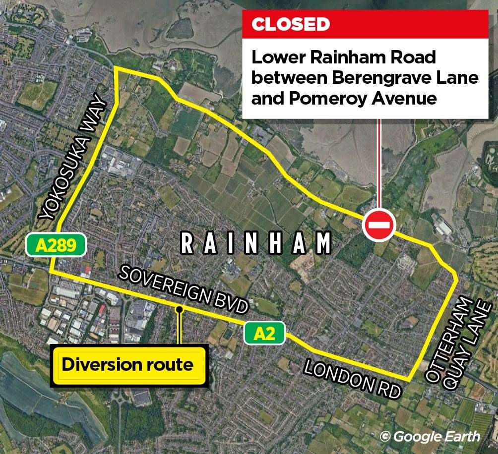 A signposted diversion route will be in place for drivers