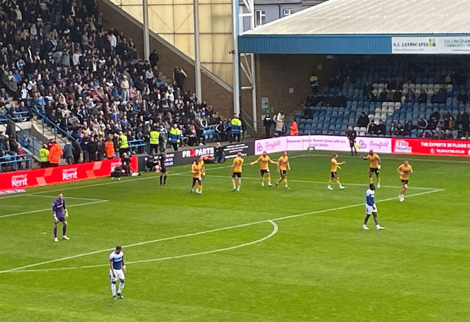 It happened during the Gillingham FC and Newport County match