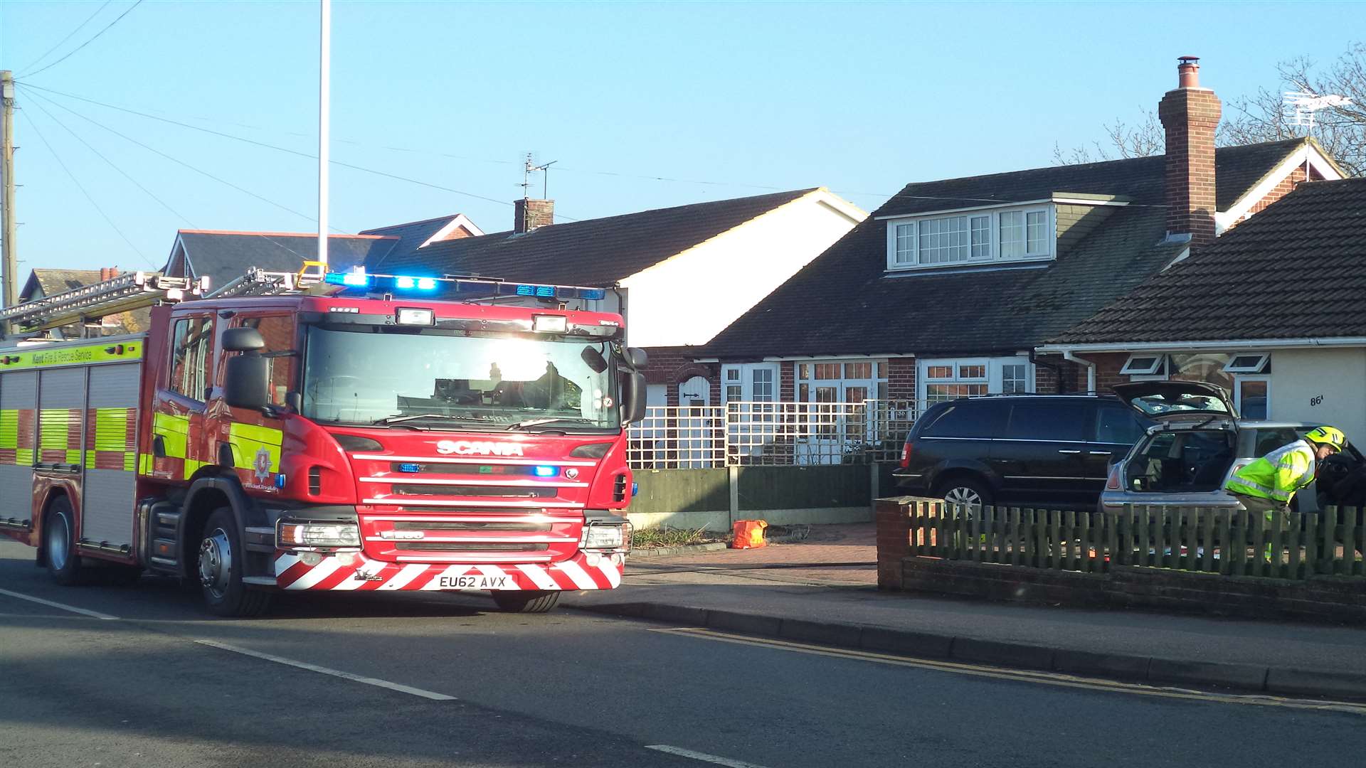 Paramedics at the scene of the Whitstable crash