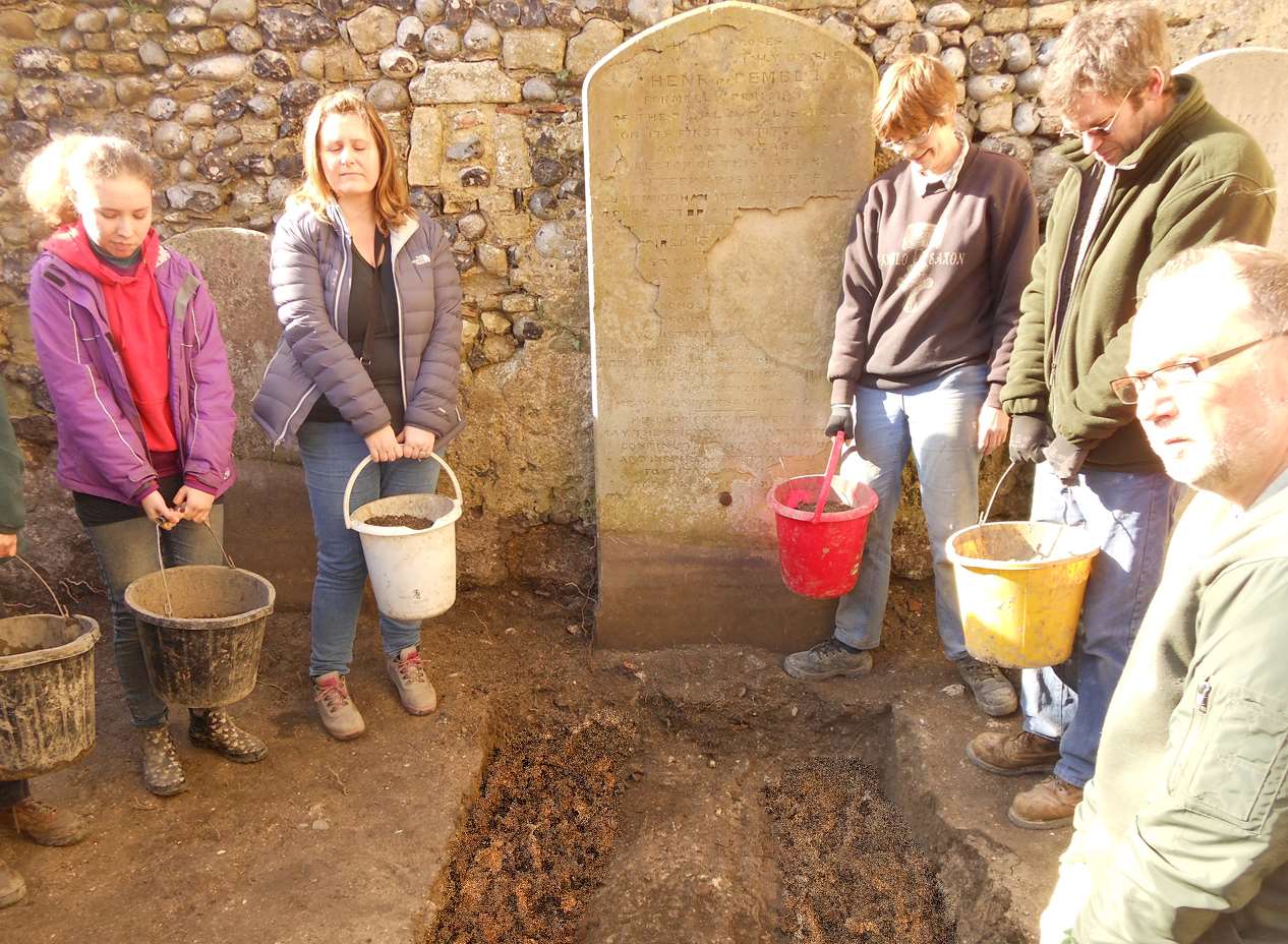 Volunteers found a variety of goods including coins and pottery