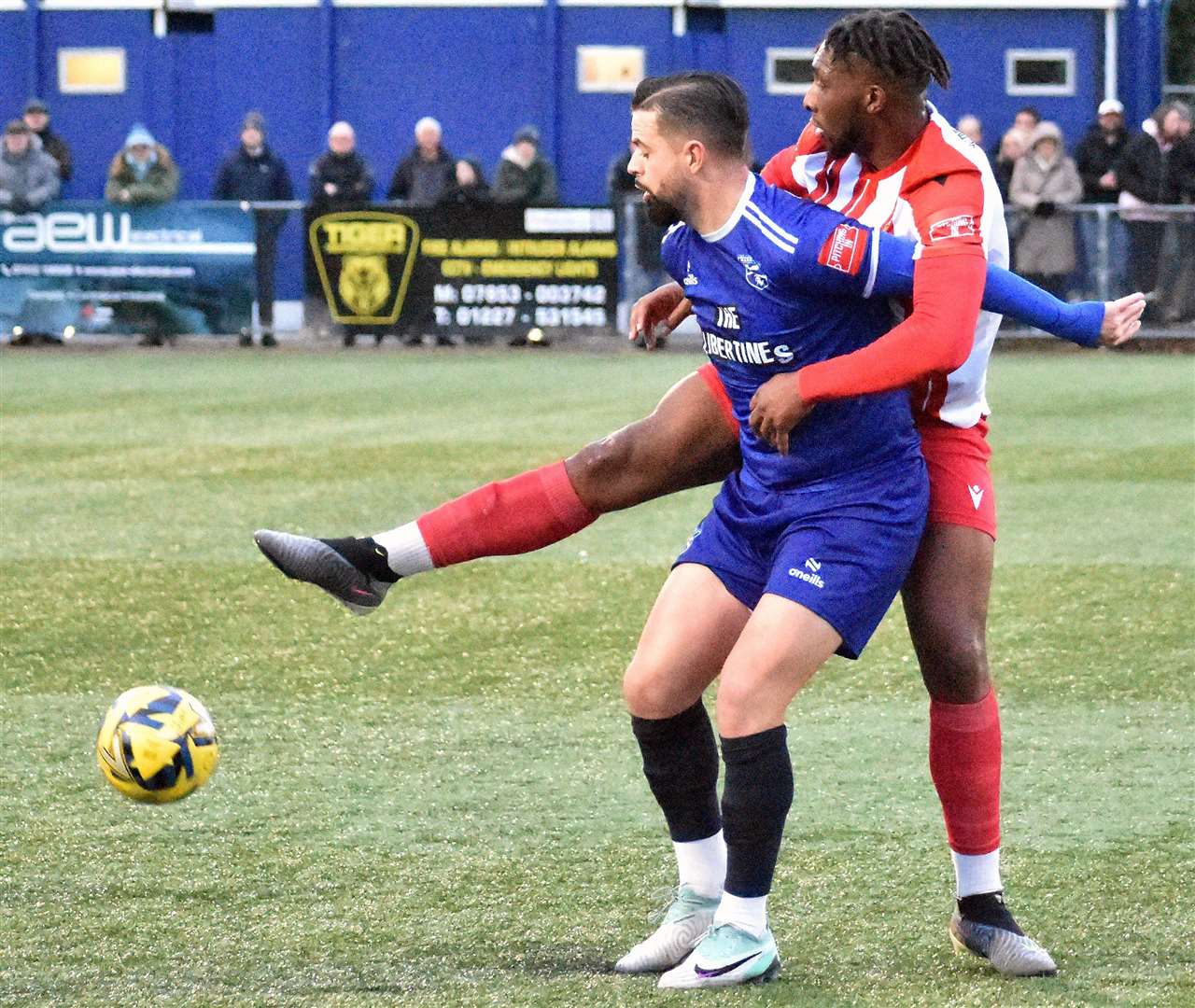 Ben Greenhalgh, pictured in action on New Year’s Day against Folkestone, bagged a first-half hat-trick. Picture: Randolph File