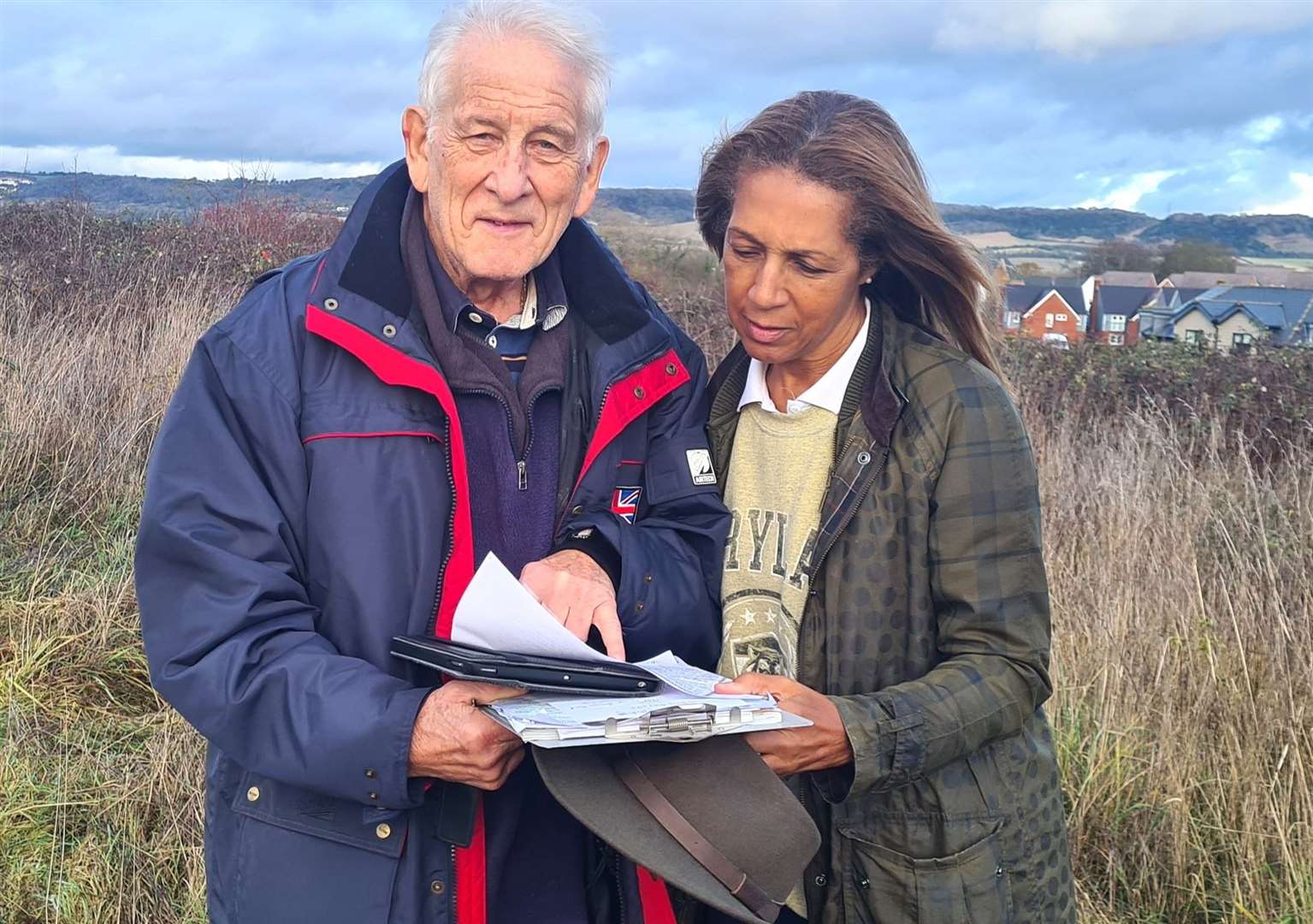 Keith Young from MERlin with Helen Grant MP at Bunyards Farm