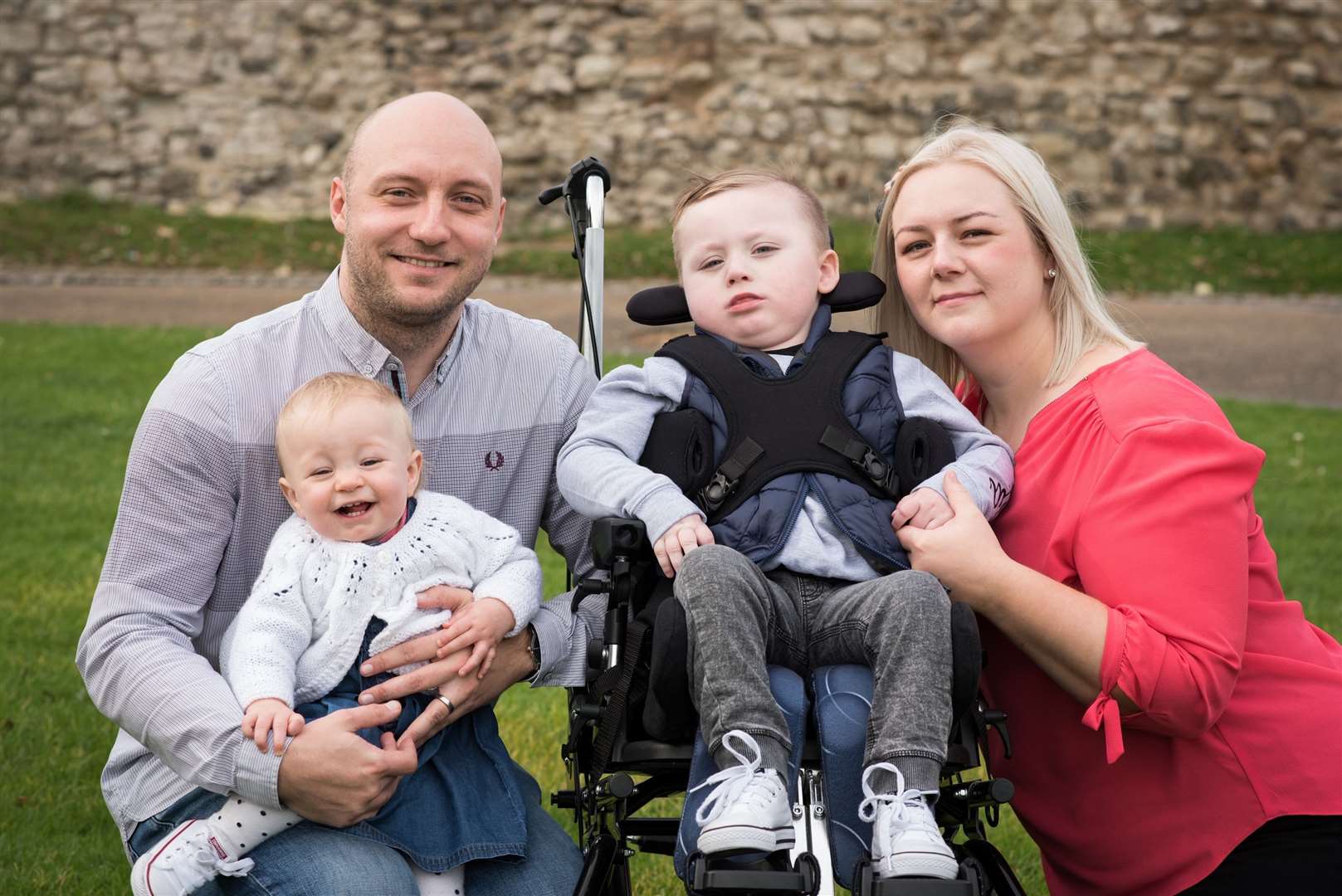 Parents Georgina and Will Relf, with Elliot and his sister Grace