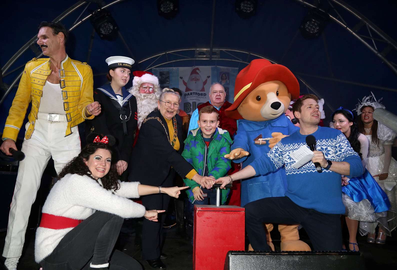 Oliver Carty switched the Christmas lights on. Picture: Andy Barnes Photography/Dartford Borough Council