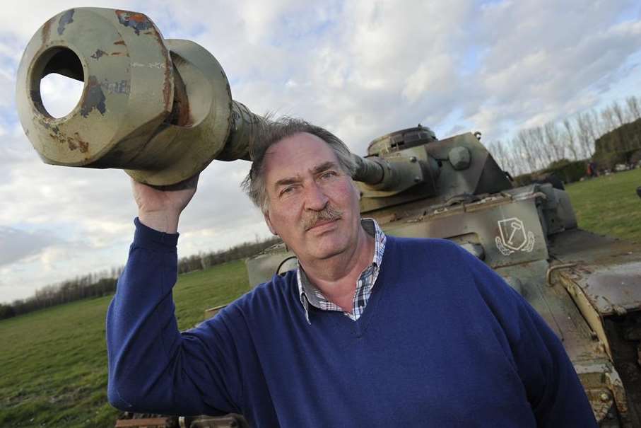 War and Peace Revival owner Rex Cadman with a German Panzer IV tank