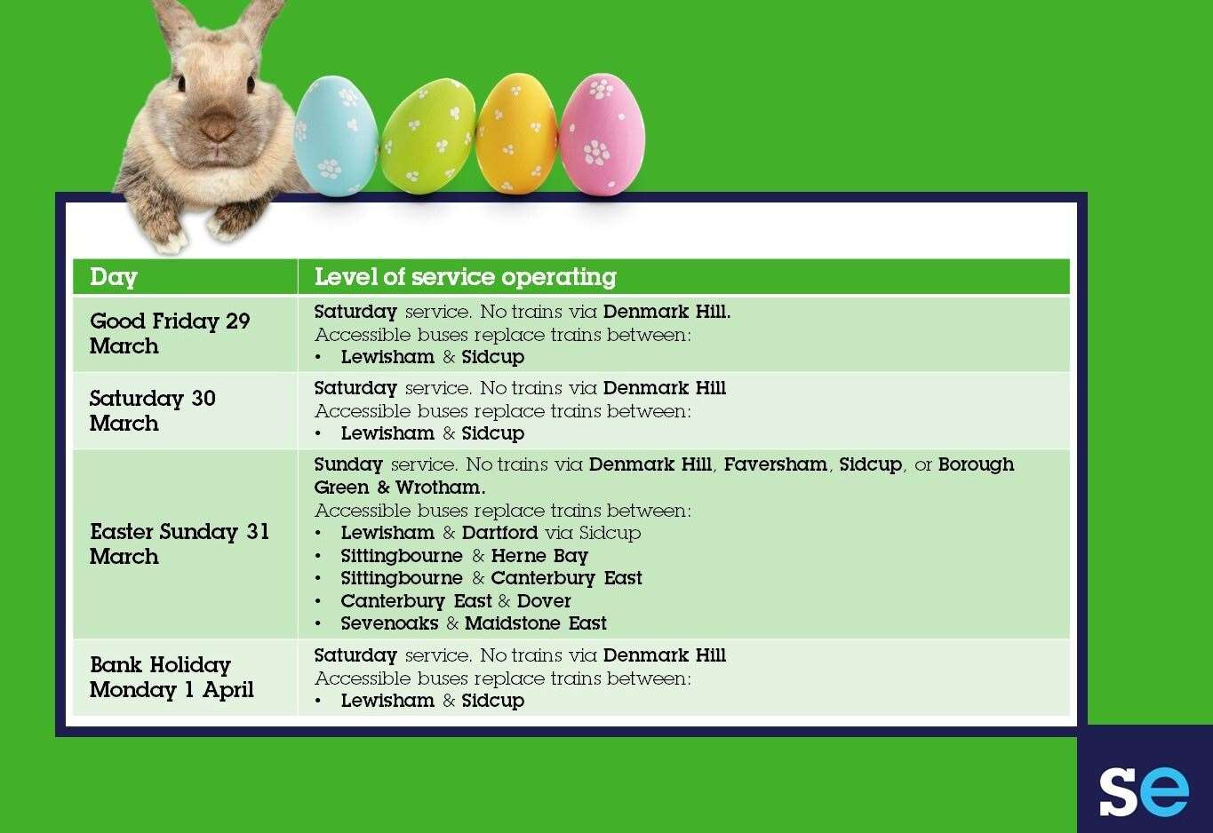 Southeastern has warned passengers of disruption this bank holiday weekend. Picture: Southeastern