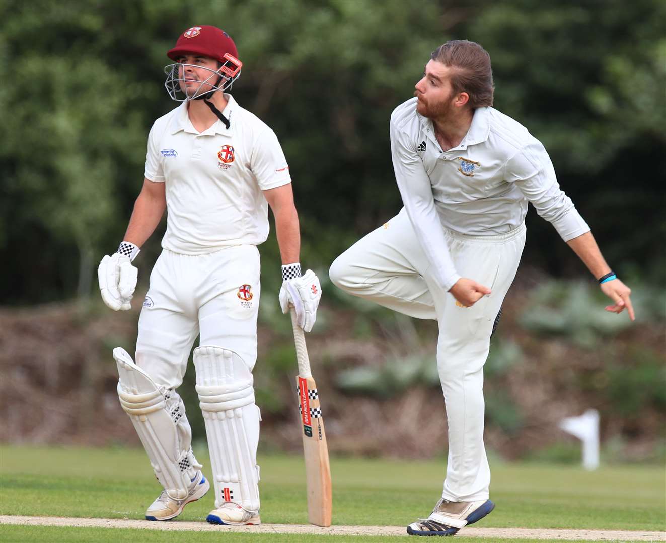 Owen Griffiths bowling for Canterbury. Picture: Gary Restall