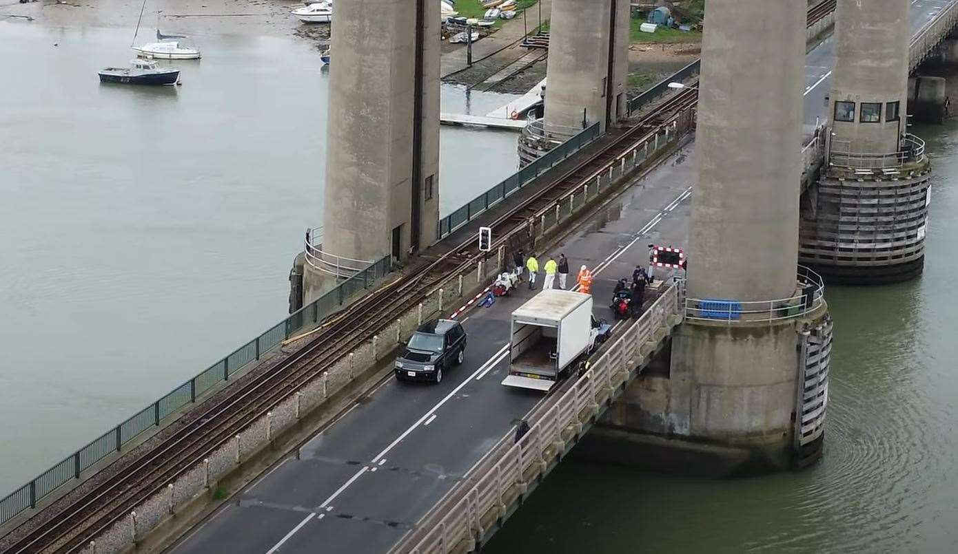 Drone footage captured filming for Hollywood movie The Beekeeper at the weekend. Picture: Keith Moon