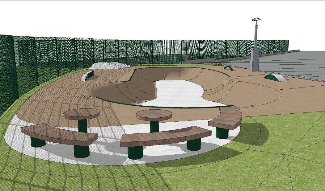 CGI of the proposed skatepark at Folkestone Academy. Credit: Folkestone Academy/Turner Schools