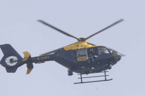 The police helicopter was launched. Stock picture by Chris Davey