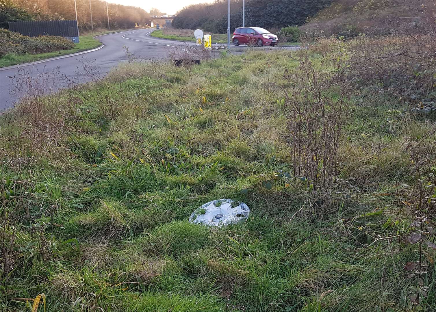 The roundabout is on one of the main routes into Ashford