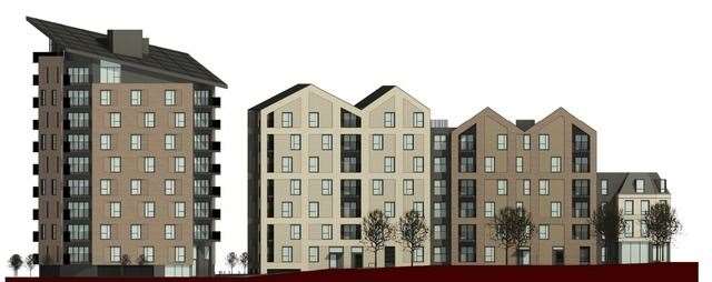 Option Two Ltd have applied to build four blocks of flats in Chatham High Street. Picture: Hester Architects Ltd