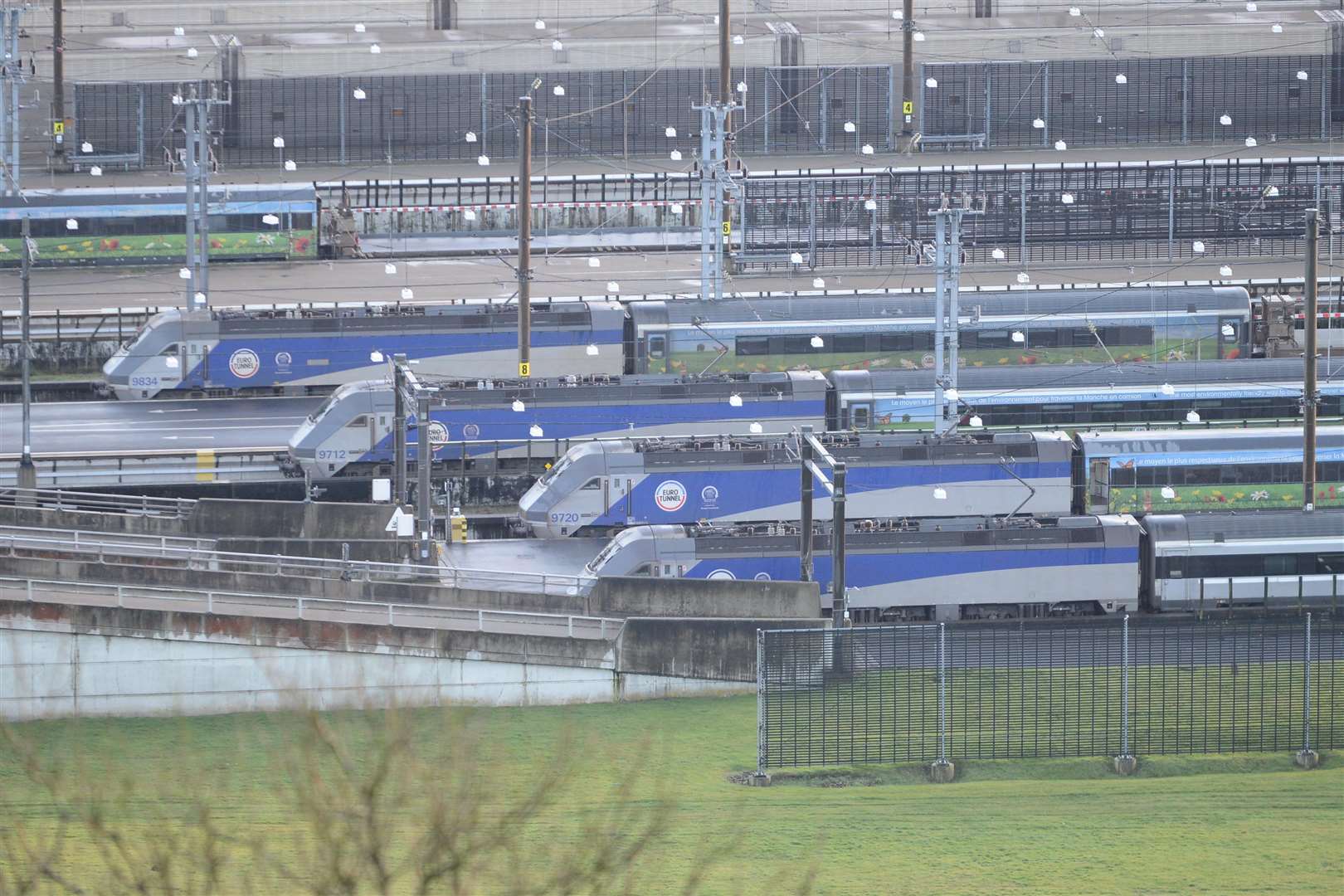 Freight carriages at Eurotunnel. Picture: Gary Browne