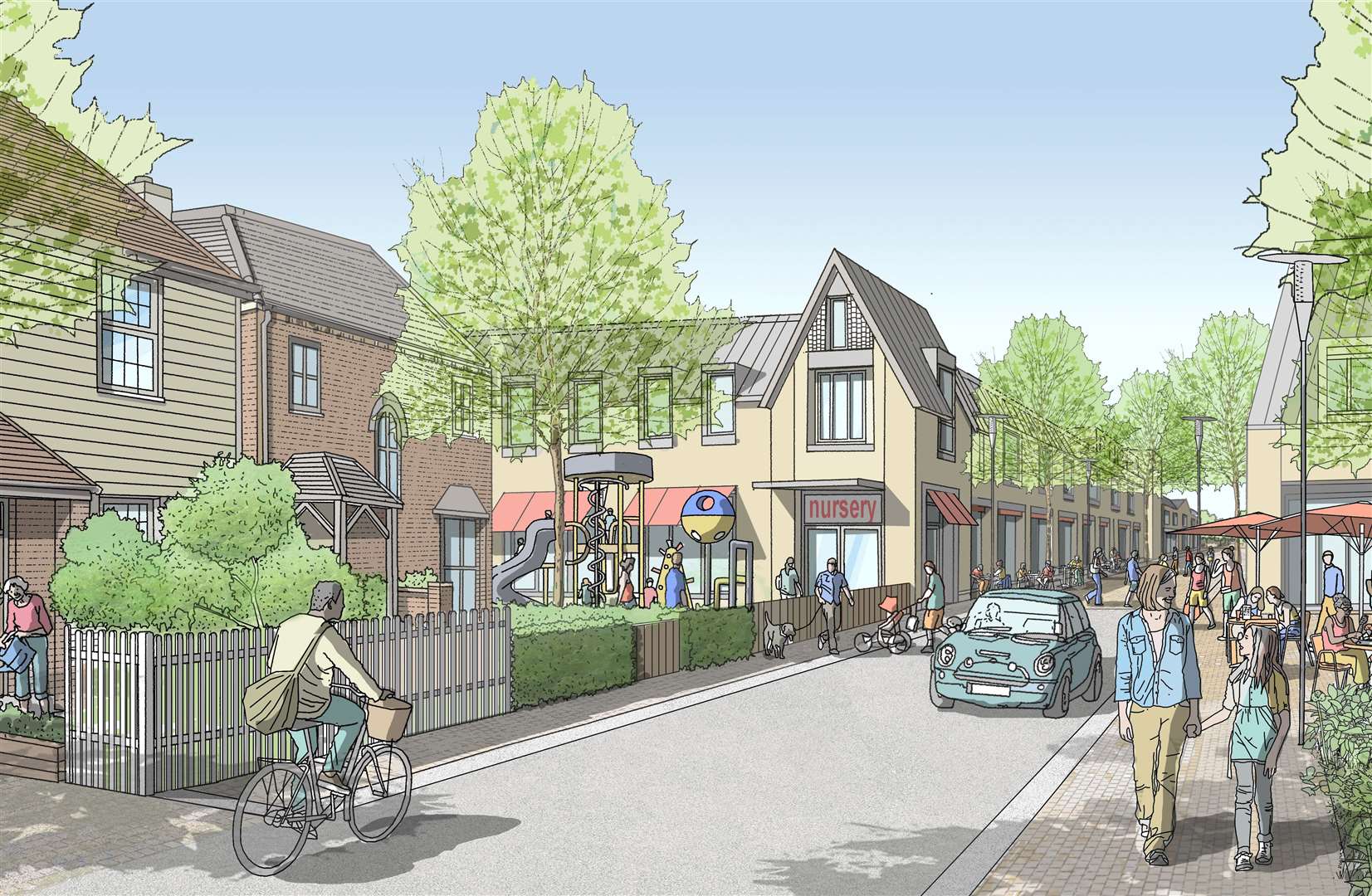 An artist's impression of how part of the Otterpool Park development could look. Picture: Folkestone and Hythe District Council