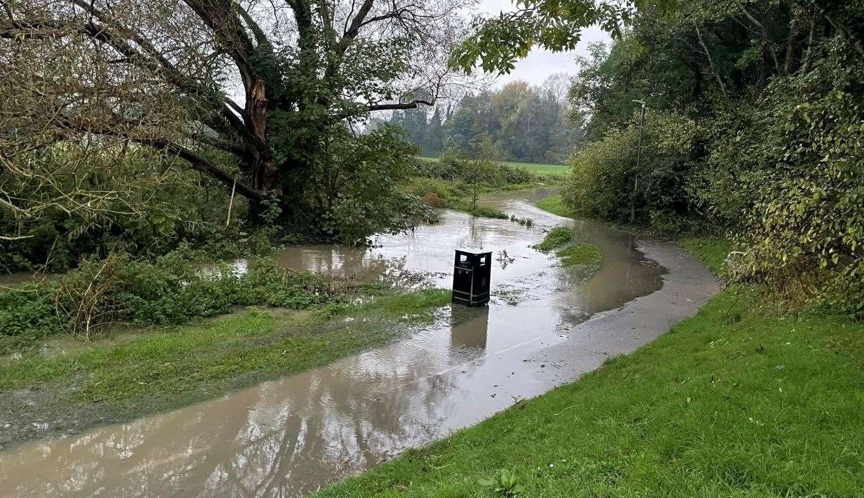 Flooding in Ashford overnight. Picture: David Sheppard