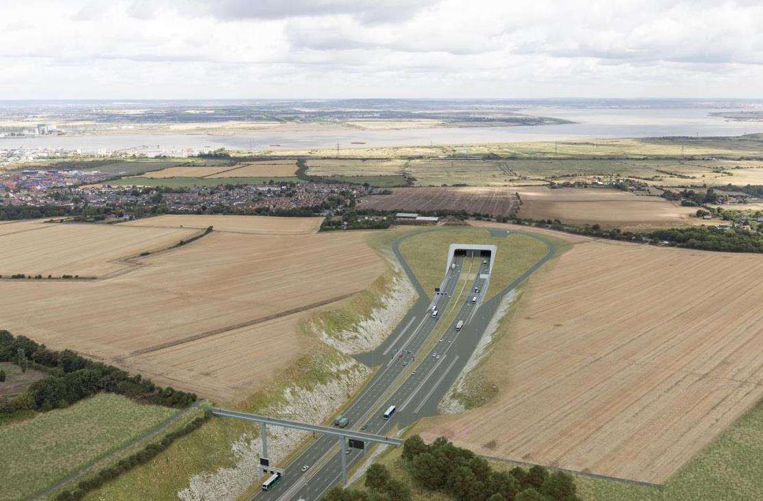 The southern portal of the Lower Thames Crossing, in Kent, will look