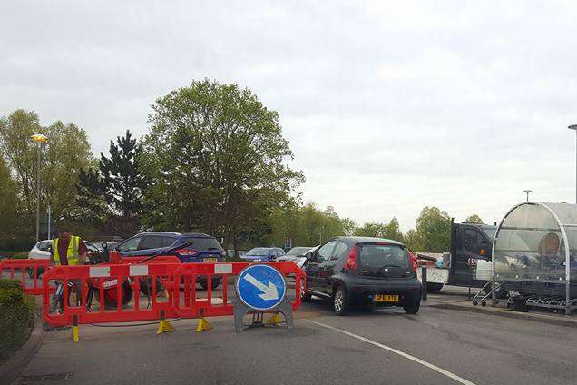 Workers are lowering the speed bump. Pic: Stuart Williams