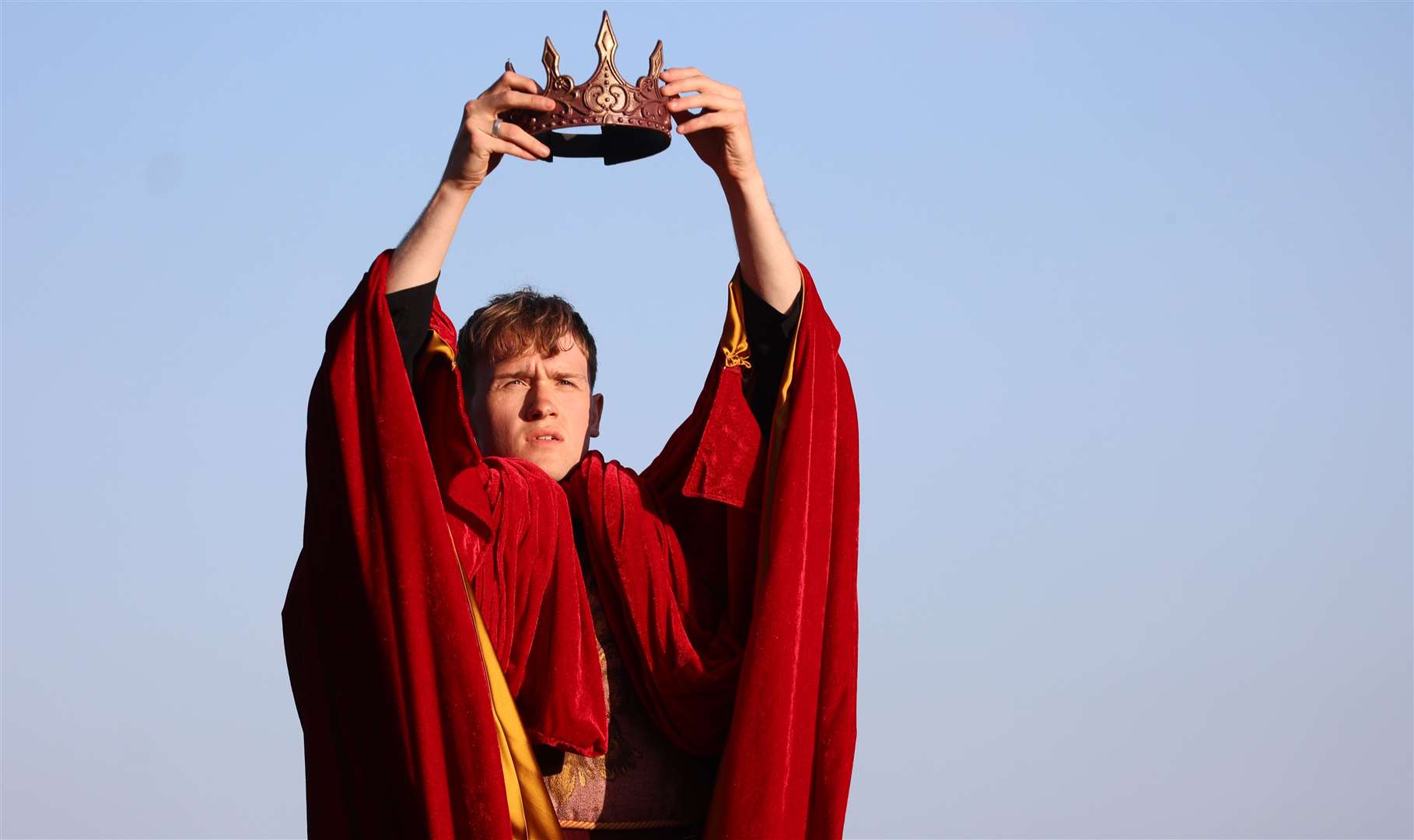 Giles Malcolm as Henry V on the opening night of Changeling Theatre’s summer tour. Picture: Susan Pilcher / Changeling Theatre