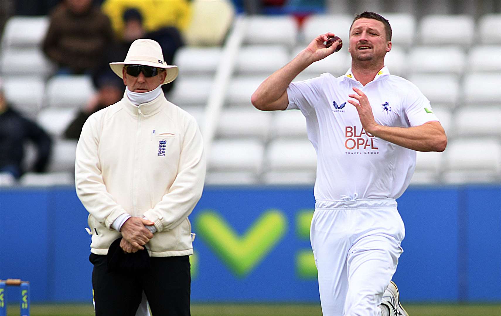 Jackson Bird took two wickets with the second new ball for Kent at Essex on Thursday. Picture: Barry Goodwin (55957371)