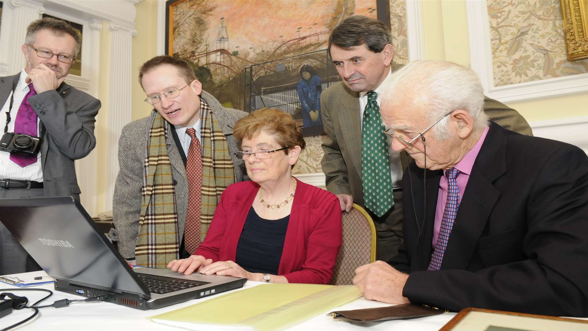 Step Short members and volunteers on the launch of the Step Short online database containing names of more than 42,000 soldiers and nurses passing through Folkestone during World War One