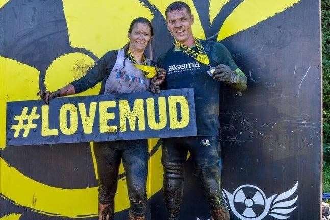 Rob Copsey and Becky McGuire - running for charity on their wedding day.