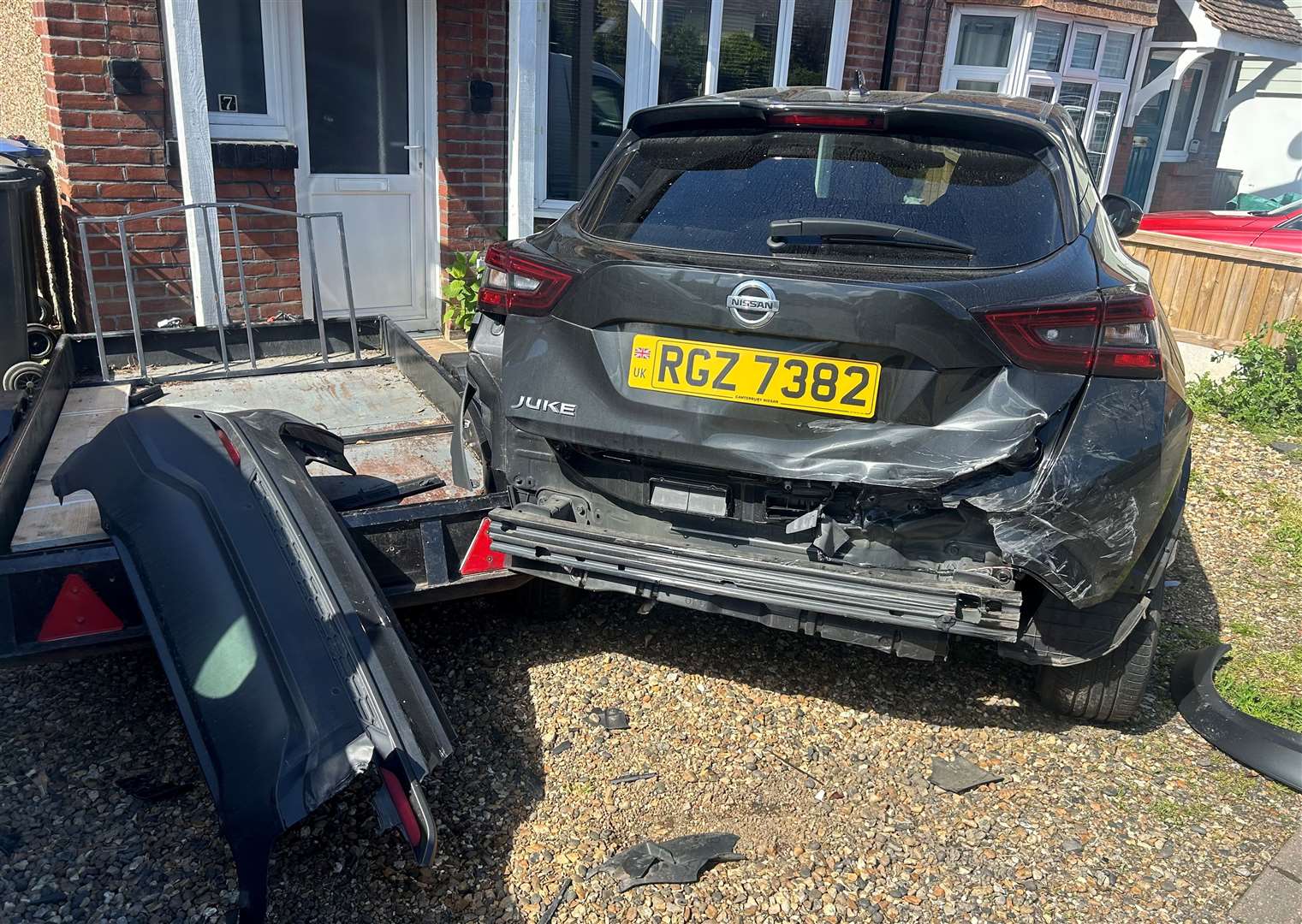 The damage at the family's Whitstable home