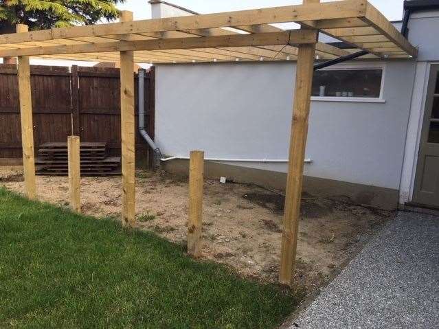 Part of the pub's outside space is still work in progress