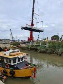 The Toll Bridge being removed on September 23, 2020 for maintenance Picture: John Hennessy