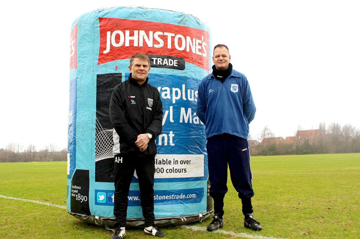 Andy Hessenthaler with competition winner Gary Norman