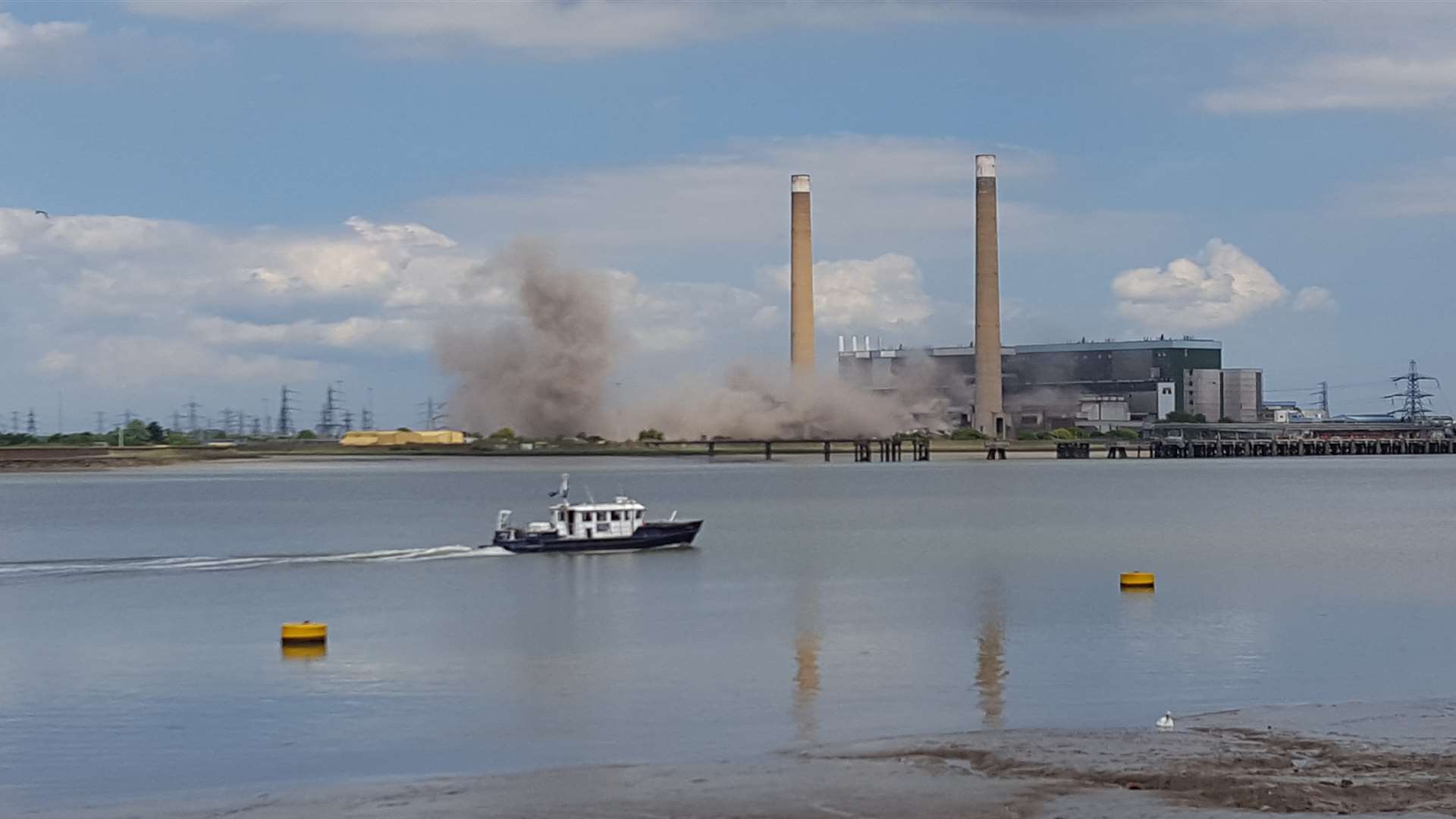 Boom! The precipitators start to come down