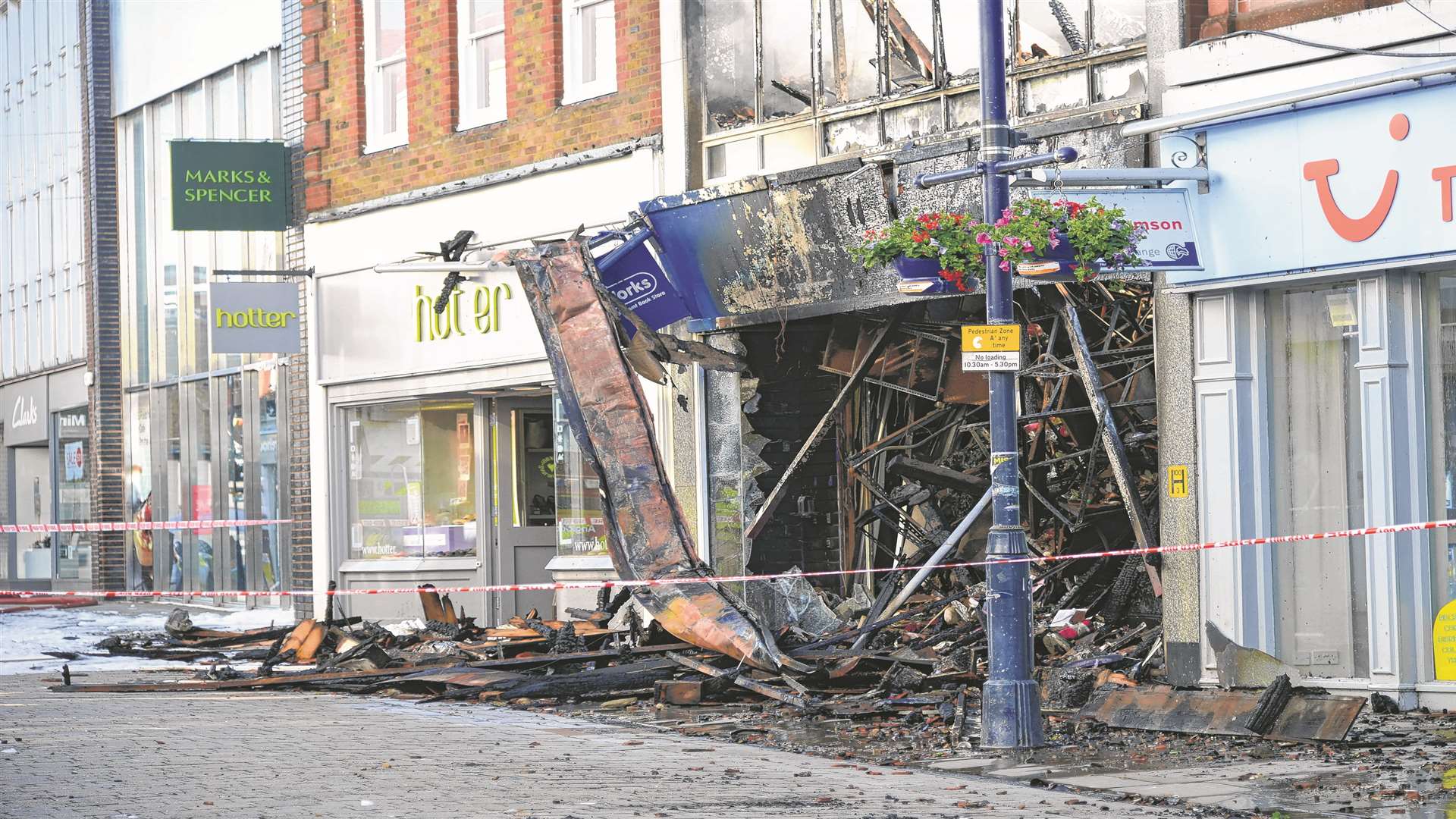 Scene of the fire in Week Street, Maidstone