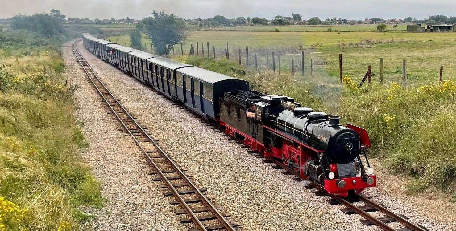 The Romney, Hythe & Dymchurch Railway runs for 13.5 miles across the Kent coast. Picture: RH&DR