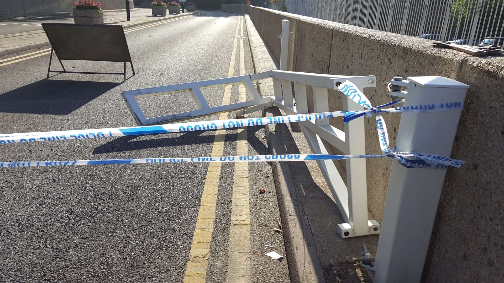 Damage to a gate in Tannery Lane