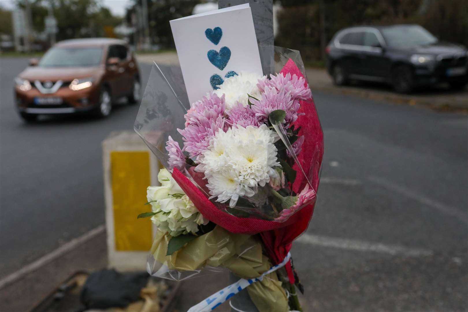 Tributes have been left at the scene of the fatal accident. Picture: UKNIP