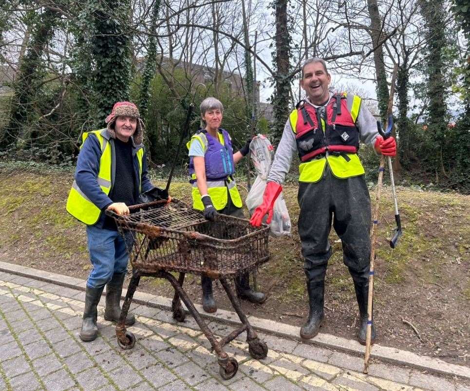 Volunteers had the challenge of removing the rubbish from the water