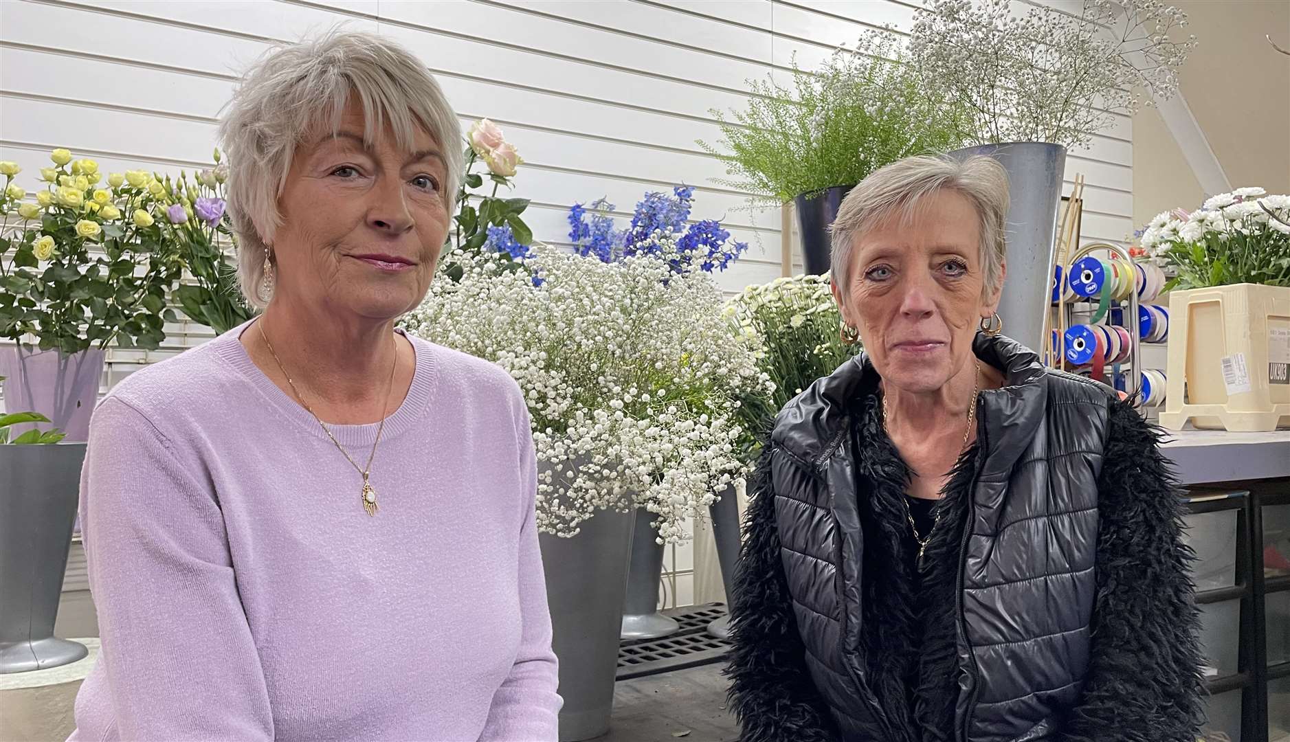 From left: Owner of Ascot Flowers in Rainham Shopping Centre, Caroline Cobb and florist Alison Tindall saw a noticeable change in footfall when B&M opened in the vacant Wilko store