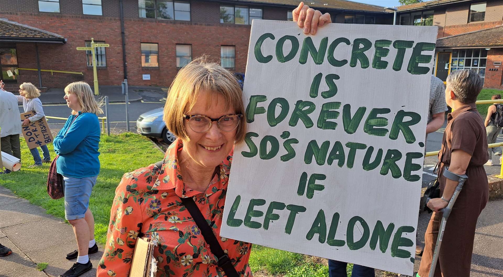 Anti-hotel protester Helen Charlton after the meeting