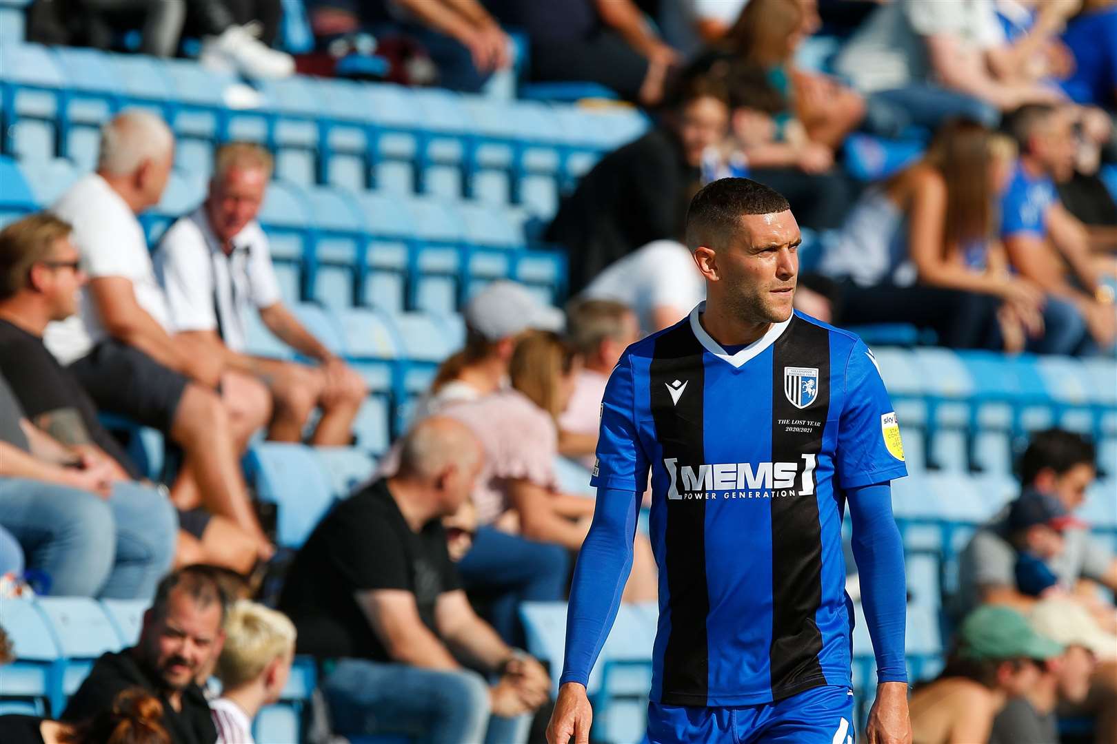 Stuart O'Keefe leaves the pitch after being sent off against MK Dons Picture: Andy Jones