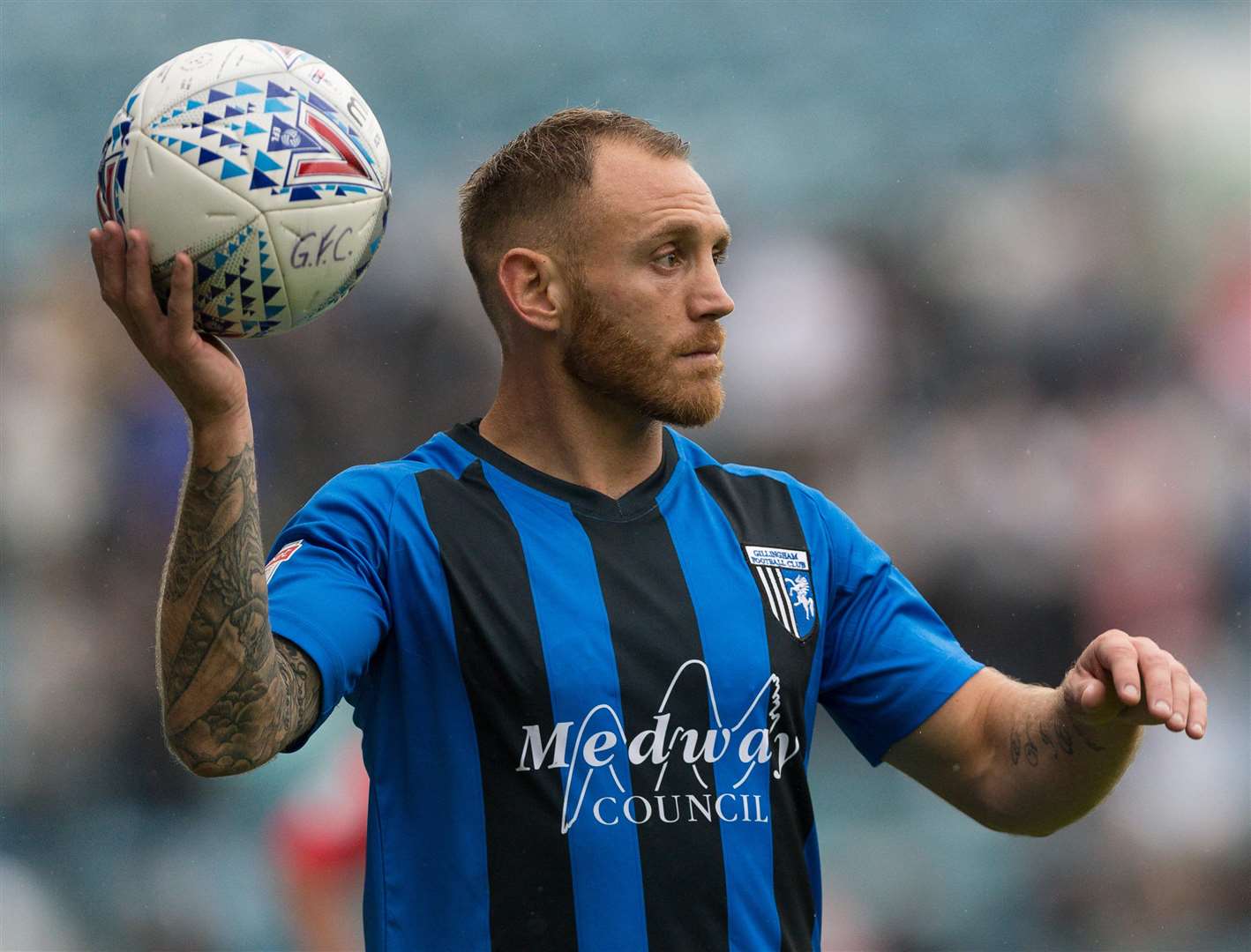 Barry Fuller prepares to throw the ball back into play Picture: Ady Kerry