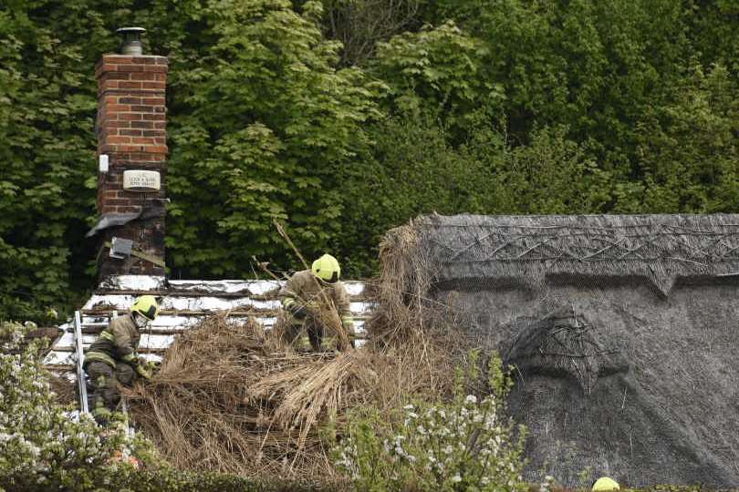 Aftermath of the cottage fire at Leaveland. Picture: Alan Langley