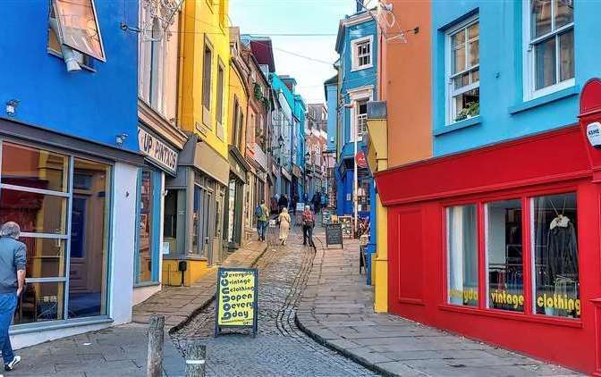 The rejuvenated Old High Street in Folkestone