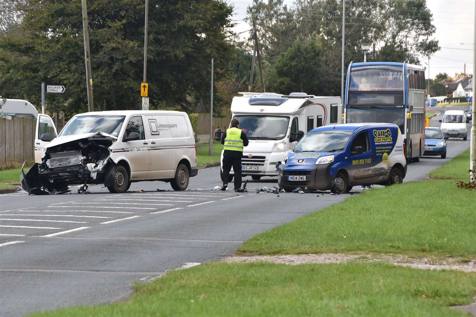 Traffic is backing up along the New Dover Road in Capel-le-Ferne. Picture: Jean Jones