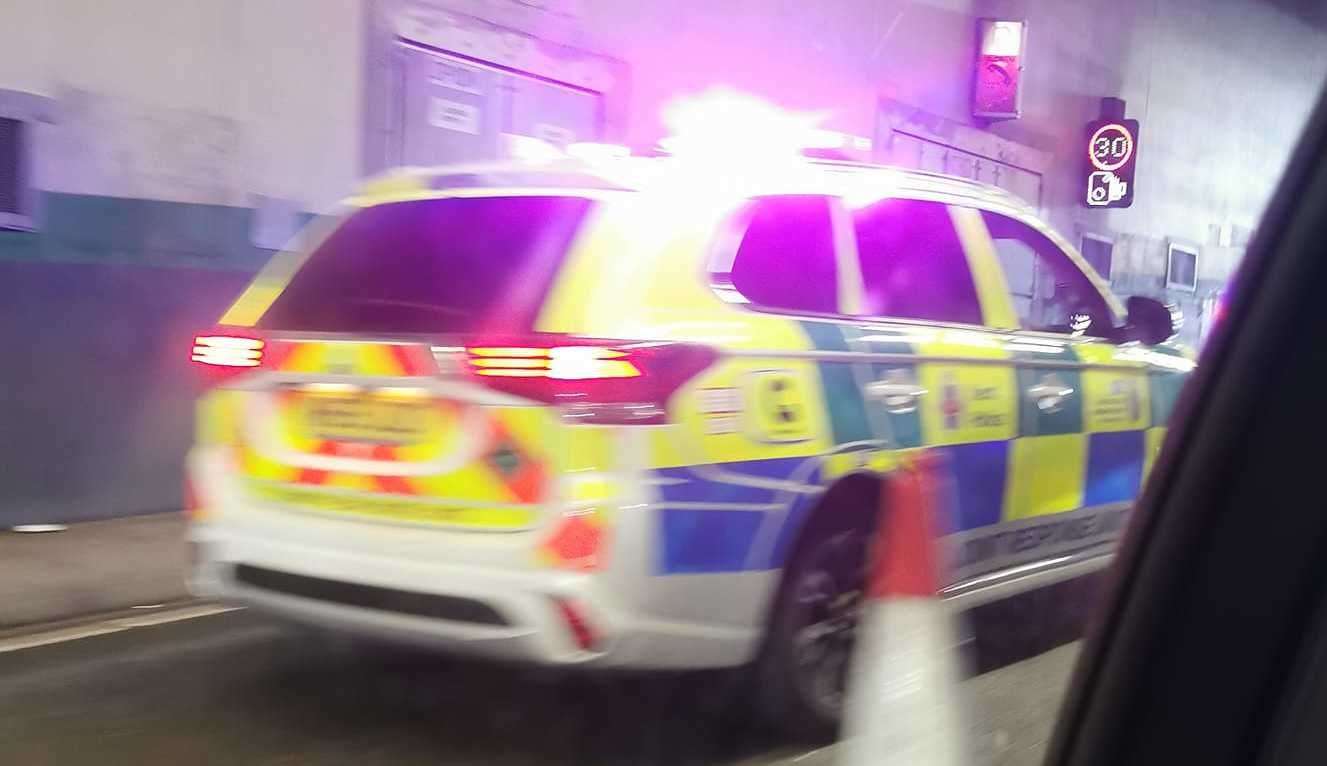 Police at the scene in the Medway Tunnel. Photo: Dan Airey