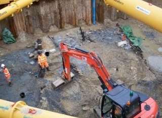 Timbers removed from The Pent foundations