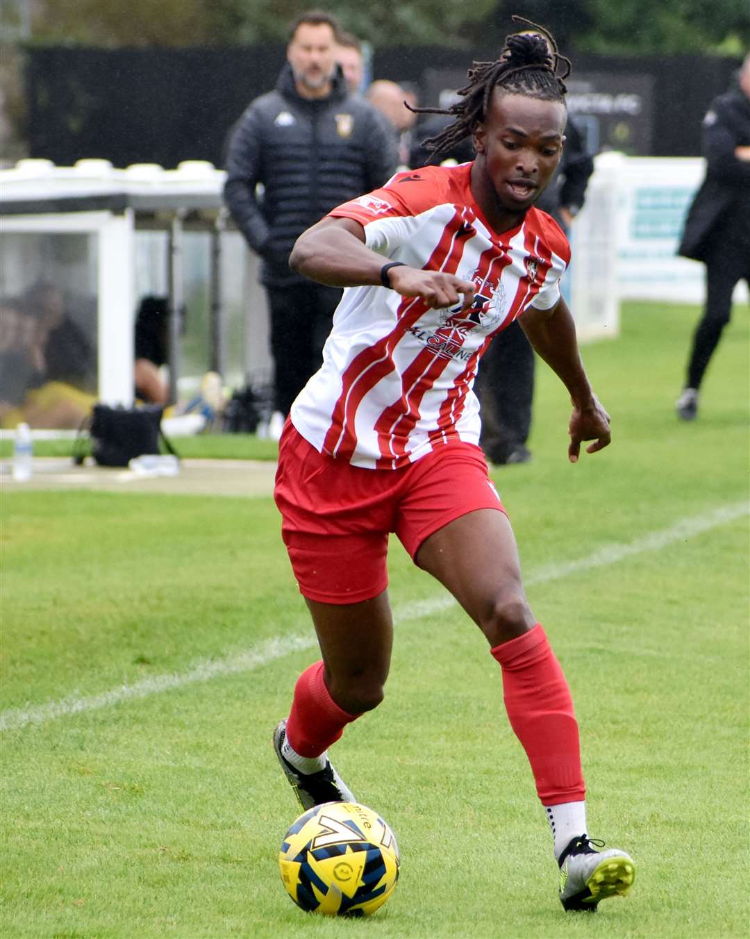 Ibrahim Olutade - the former Folkestone forward has agreed to join Margate this summer. Picture: Randolph File