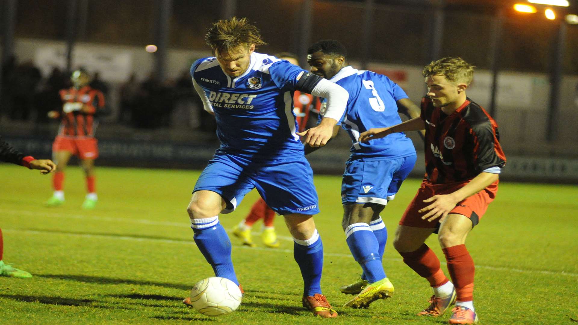 Dartford captain Elliot Bradbrook takes control in midfield Picture: Steve Crispe