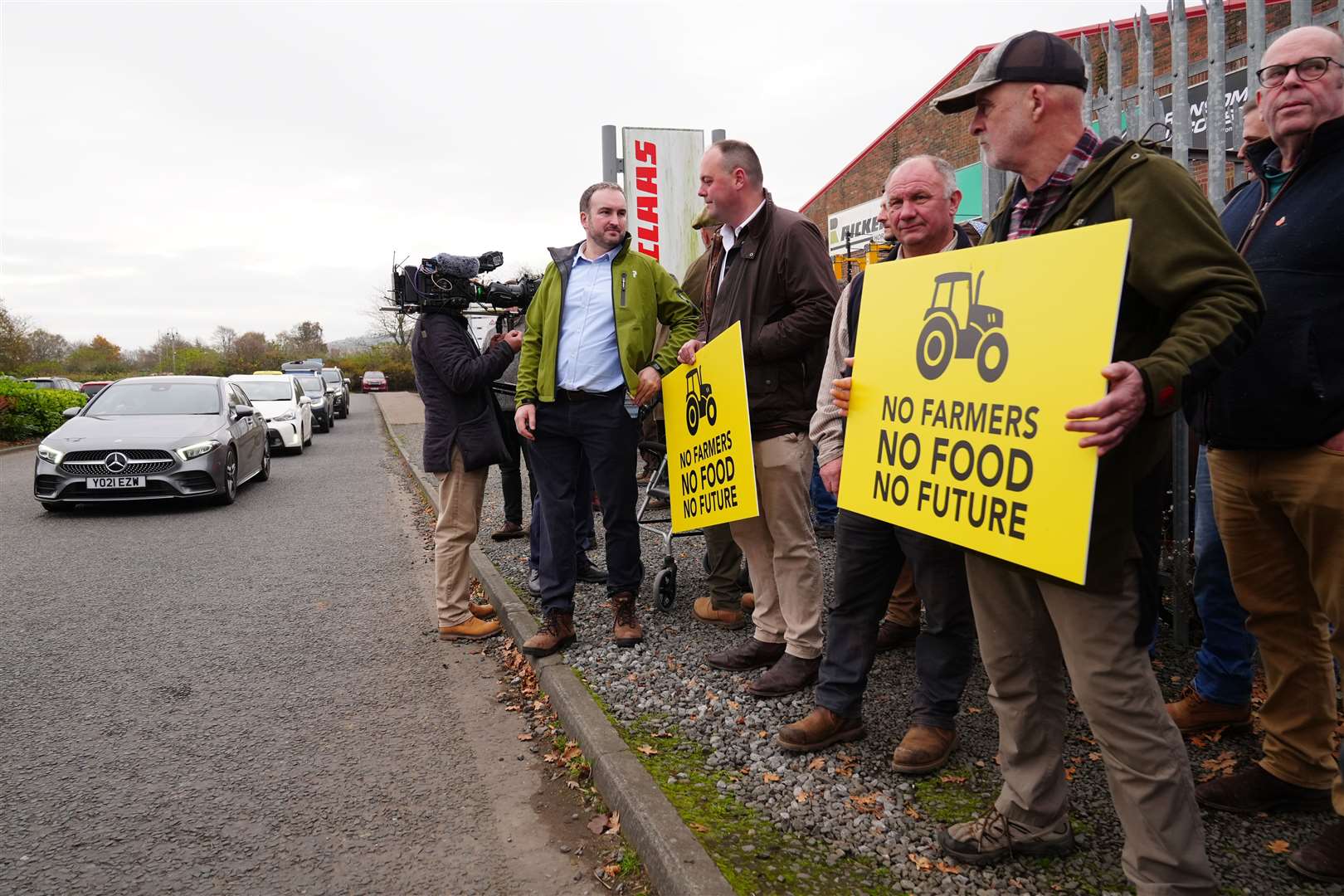 Farmers protest outside the Northern Farming Conference in Northumberland against government proposals to reform inheritance tax rules (Owen Humphreys/PA)