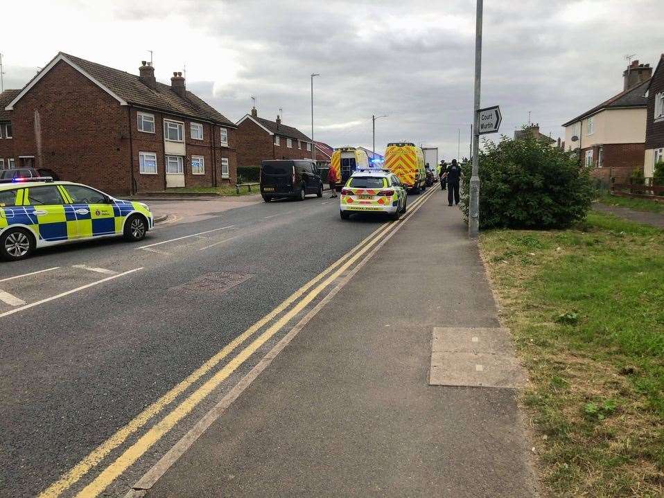 Police at the scene in Beaver Lane