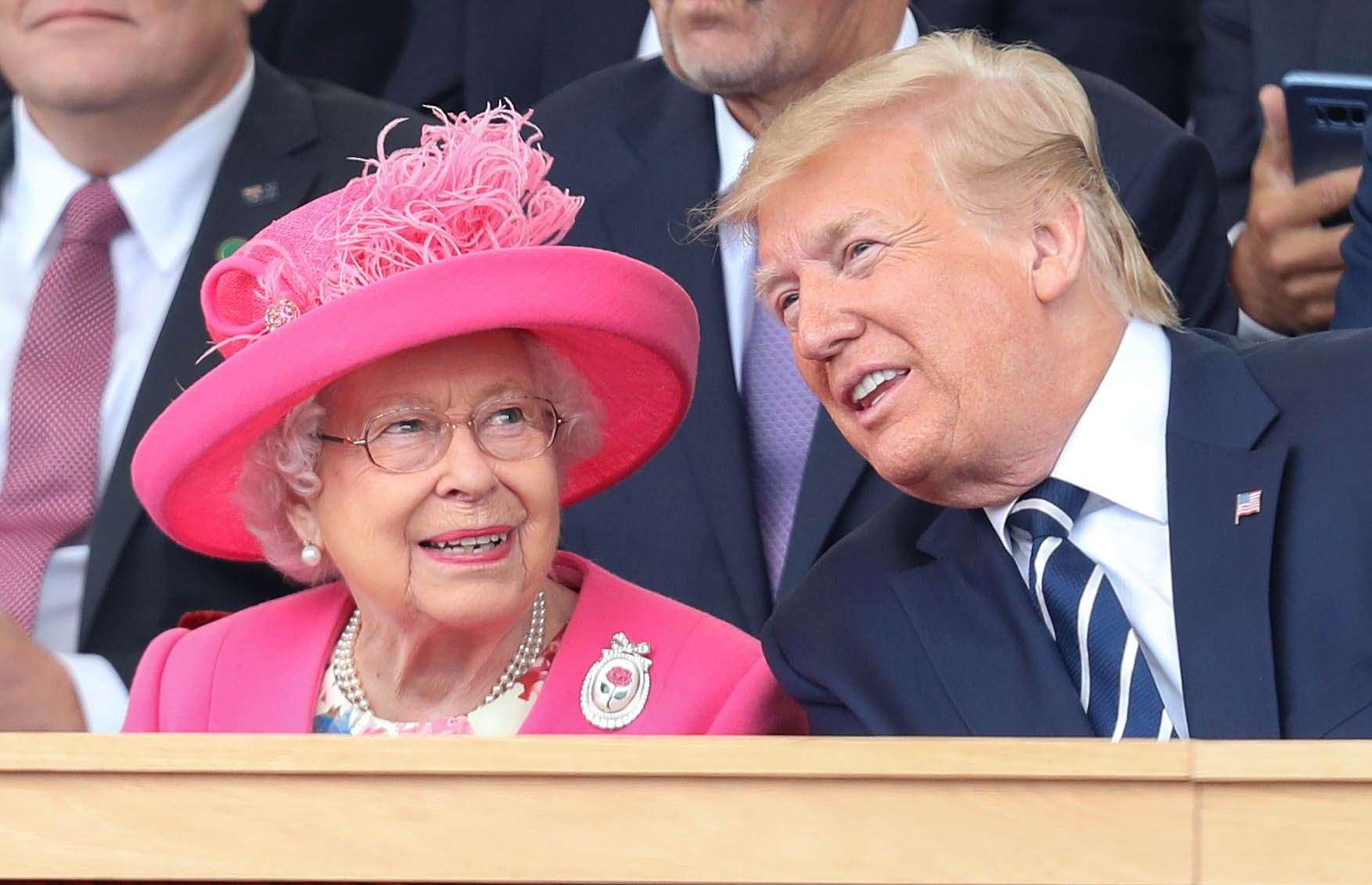 Queen Elizabeth II and Donald Trump during commemorations for the 75th Anniversary of the D-Day landings in Portsmouth in 2019 (Chris Jackson/PA)