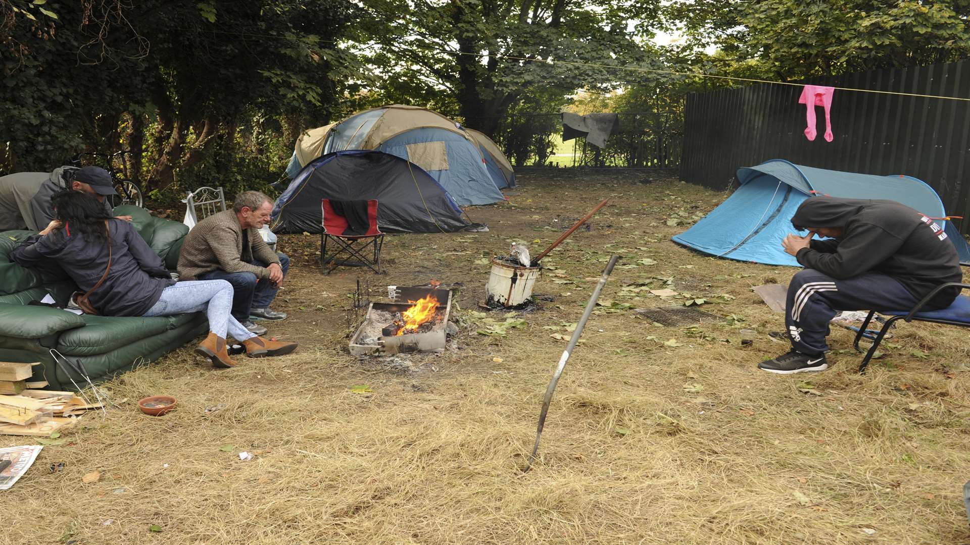 The homeless camp at the bottom of Marlborough Road, Gillingham